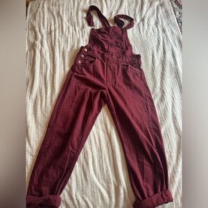 Brick red free people overalls xs oversized fit